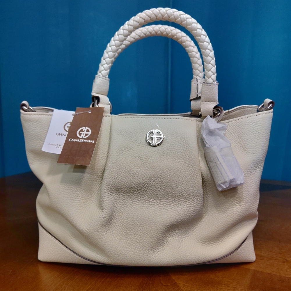 Giani Bernini Braided Handle Leather Satchel